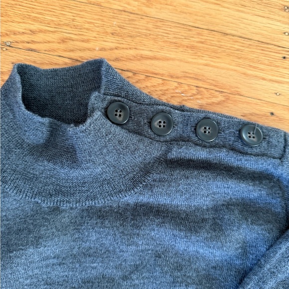 Sézane Jacob Jumper S Button Mock Neck - Picture 3 of 3